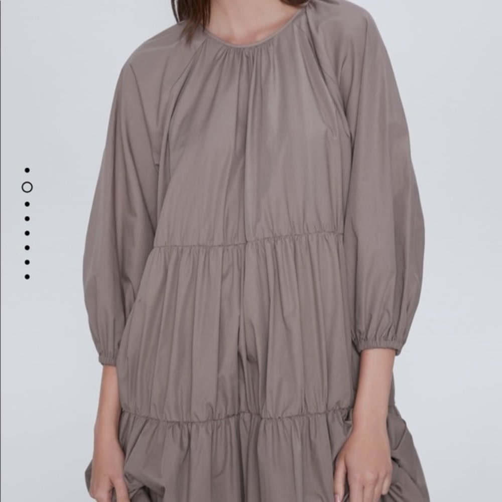 Zara poplin dress bloggers favorite tiered - Picture 2 of 5